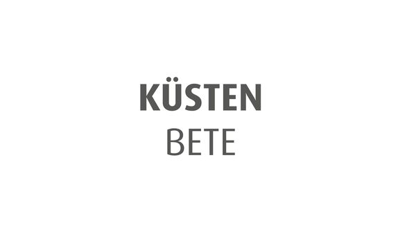 Küstenbete Logo in schwarzem Text auf weißem Hintergrund