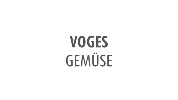 Voges Gemüse Logo in grauer Schrift auf weißem Hintergrund