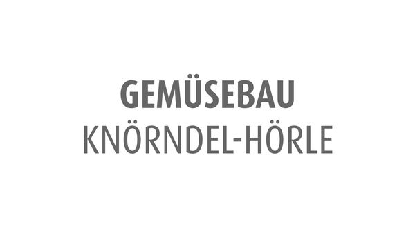 Gemüsebau Knörndel-Hörle Logo in grauer Schrift auf weißem Hintergrund